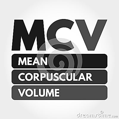 MCV - Mean Corpuscular Volume acronym Stock Photo