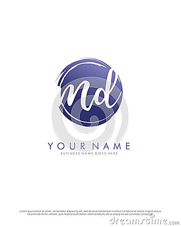 MD initial square logo template vector. A logo design for company and identity business Vector Illustration