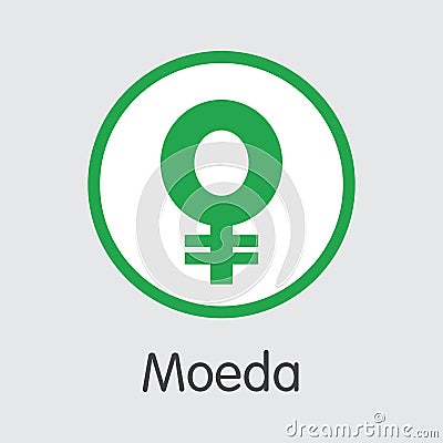 MDA - Moeda. The Crypto Coins or Cryptocurrency Logo. Vector Illustration