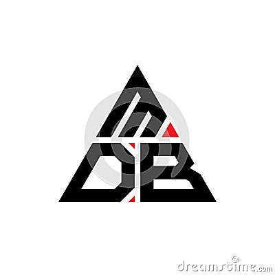 MDB triangle letter logo design with triangle shape. MDB triangle logo design monogram. MDB triangle vector logo template with red Vector Illustration