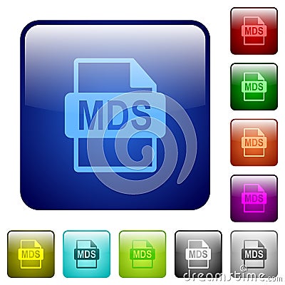 MDS file format color square buttons Stock Photo