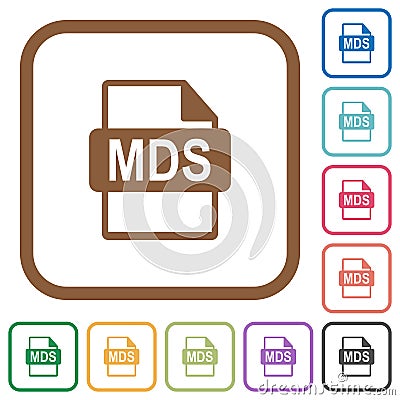 MDS file format simple icons Stock Photo