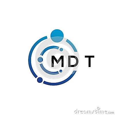 MDT letter technology logo design on white background. MDT creative initials letter IT logo concept. MDT letter design Vector Illustration