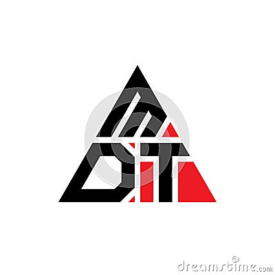 MDT triangle letter logo design with triangle shape. MDT triangle logo design monogram. MDT triangle vector logo template with red Vector Illustration