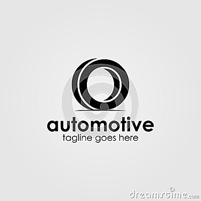 automotive logo design with circle tire elegant Vector Illustration