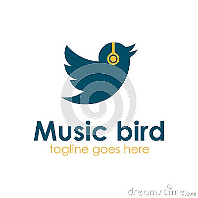 Music Bird logo design template Vector Illustration