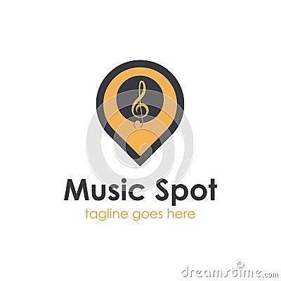 Music Spot logo design template Vector Illustration