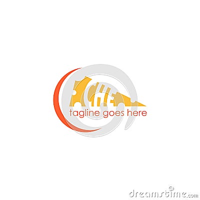 Moon Cheese logo design template Stock Photo