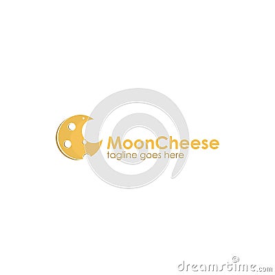 Moon Cheese logo design template Stock Photo