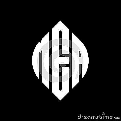 MEA circle letter logo design with circle and ellipse shape. MEA ellipse letters with typographic style. The three initials form a Vector Illustration