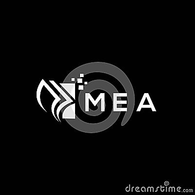 MEA credit repair accounting logo design on BLACK background. MEA creative initials Growth graph letter logo concept. MEA business Vector Illustration