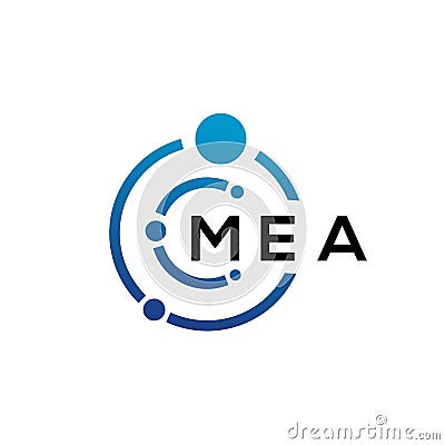 MEA letter technology logo design on white background. MEA creative initials letter IT logo concept. MEA letter design Vector Illustration