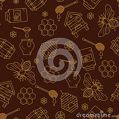 Mead seamless pattern illustration. Vector Illustration