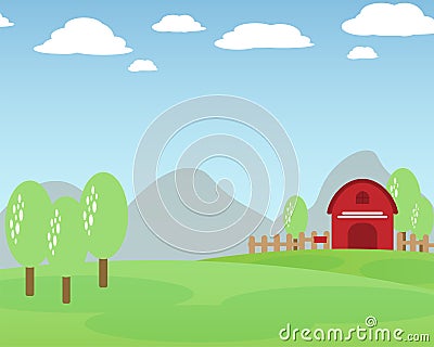 Meadow contryside landscapes view background Vector Illustration