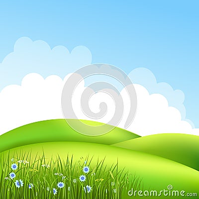 Meadow with grass 2 Vector Illustration