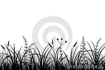 Meadow grass silhouette Vector Illustration