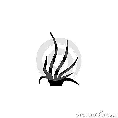 Meadow Grass, Weed Herb, Grassy Plant. Flat Vector Icon illustration. Simple black symbol on white background. Meadow Grass, Weed Cartoon Illustration