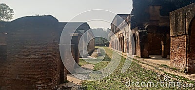 Corridor of Lawn between Queens Palace and other Monument in Residency Stock Photo