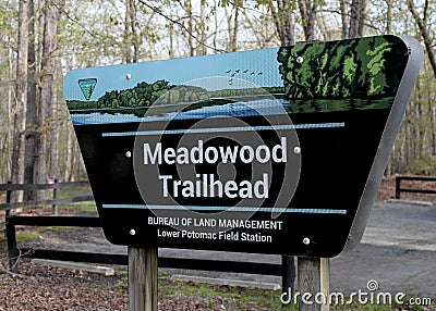 Meadowood Trailhead Sign Editorial Stock Photo