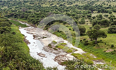 Meadows of Tanzania with river Stock Photo