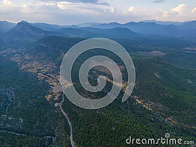 meager farmland used by rural dwellers in the high mountains and magnificent landscapes Stock Photo
