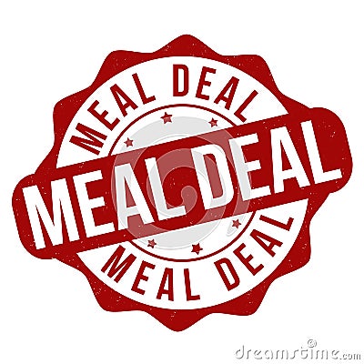 Meal deal grunge rubber stamp Vector Illustration