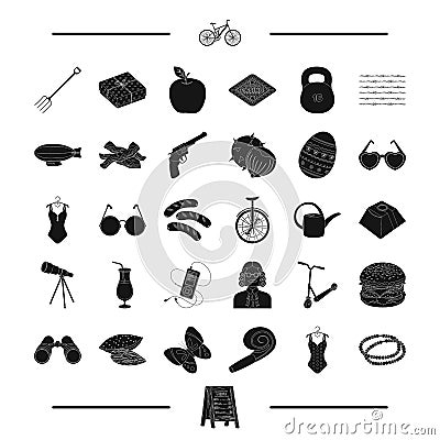 Meal, Easter and other web icon in black style. transportation, tool, cafe icons in set collection. Vector Illustration