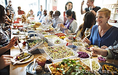 Meal Food Party Celebrate Cafe Restaurant Event Concept Stock Photo