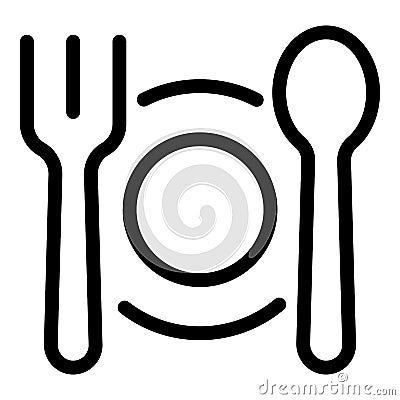 Meal icon, outline style Vector Illustration