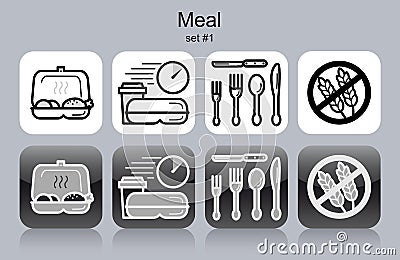 Meal icons Vector Illustration