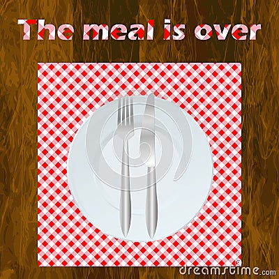 THE MEAL IS OVER dining etiquette Vector Illustration