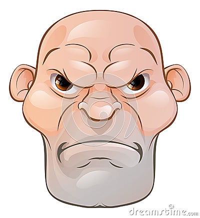 Mean Angry Cartoon Man Vector Illustration