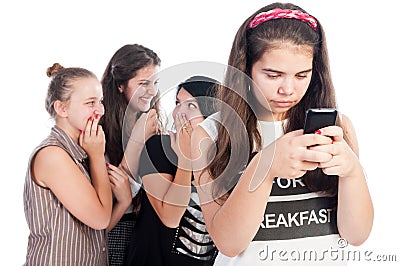 Mean and bullying girls Stock Photo