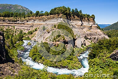 Meander of Truful-Truful river, Chile Stock Photo