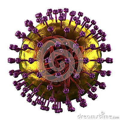 Measles Cell - Microbiology detailed view - isolated on white Stock Photo