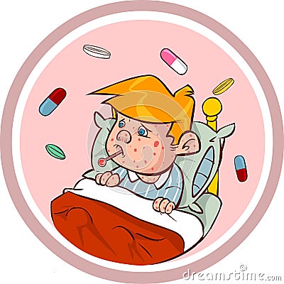 Measles kids Vector Illustration