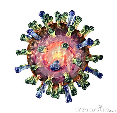 Measles Virus Cell Cartoon Illustration