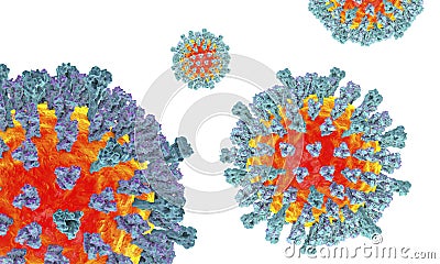 Measles virus. illustration Cartoon Illustration