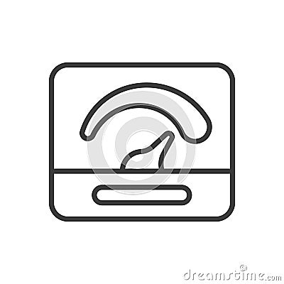 Measure icon in line design. Measure, ruler, scale, calculation, dimension, weight, distance on white background vector Vector Illustration