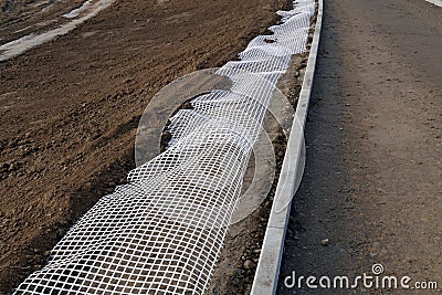 Measure to secure embankment Stock Photo