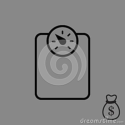 Measure the weight icon stock vector illustration flat design Vector Illustration