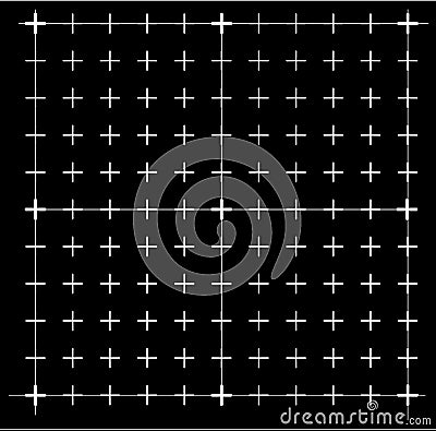 Measured grid. Graph plotting grid. Corner ruler with measurement isolated on the black background. Vector graph paper Vector Illustration