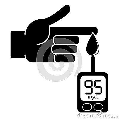 Measurement of glucose in the blood Vector Illustration