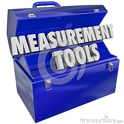 Measurement Tools Gauge Performance Level 3d Words Toolbox Stock Photo