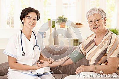 Measuring blood pressure Stock Photo