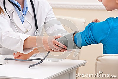 Measuring blood pressure Stock Photo