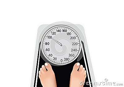 Measuring body weight Vector Illustration