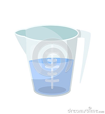 Measuring cup, beaker flat vector illustration Vector Illustration