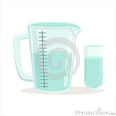 Measuring cup and glass kitchenware vector Illustration Vector Illustration