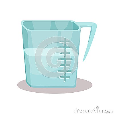 Measuring cup and glass kitchenware vector Illustration on a white background Vector Illustration